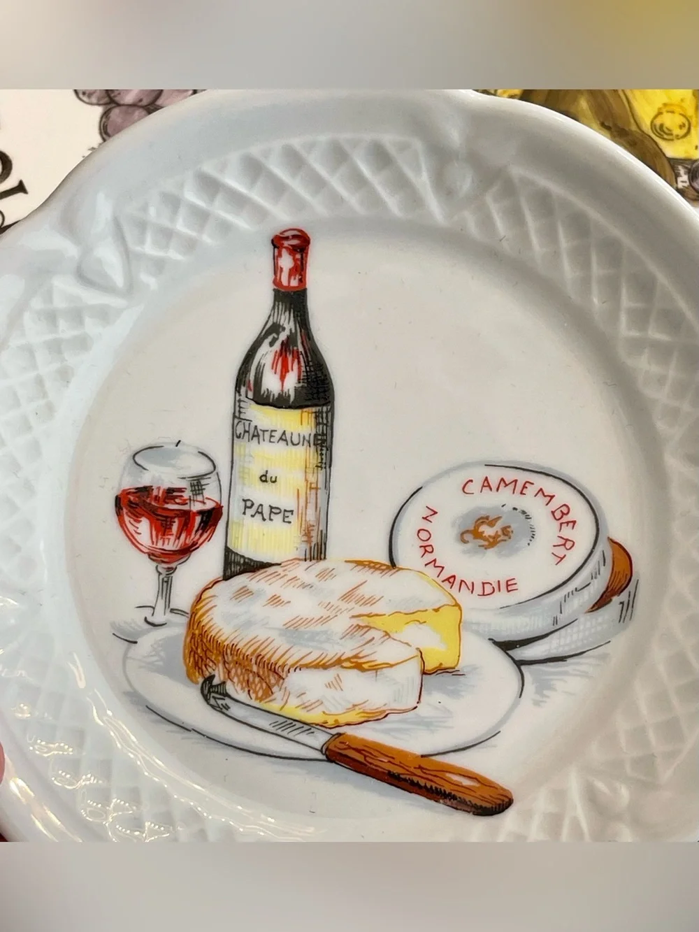 7 Piece VTG French Limoges & Shafford Wine & Cheese Plate Wall Gallery Bundle